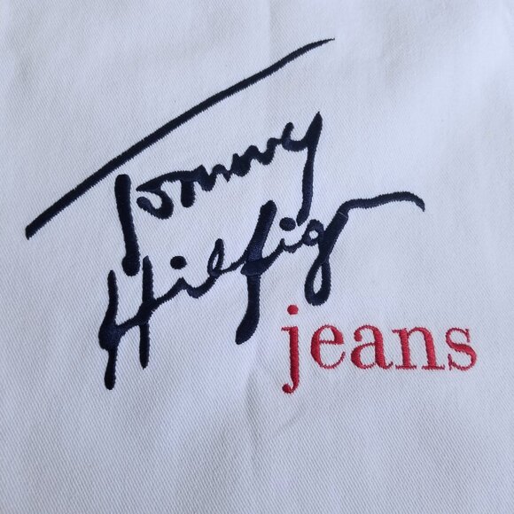 VTG Tommy Jeans Baggy Streetwear Big Flag Logo Denim Jean Shorts OG Y2K Skate 33 - Picture 1 of 15